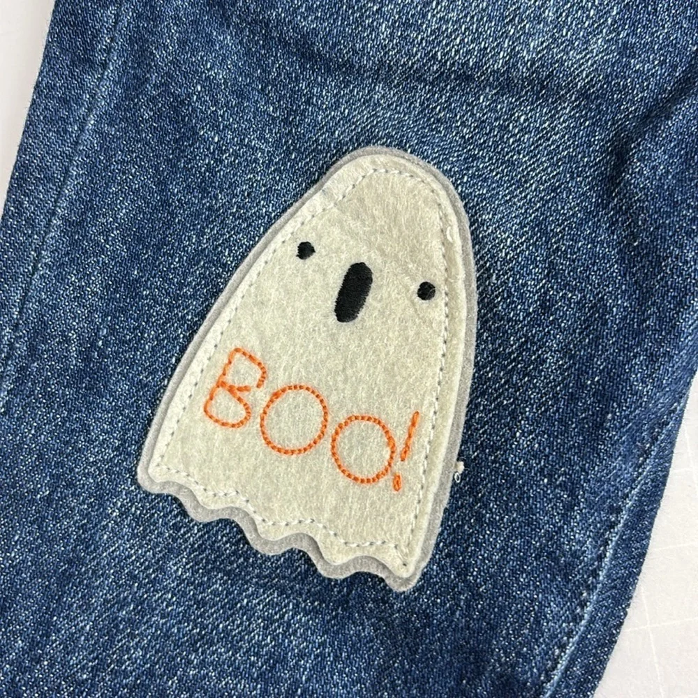 NWT GAP Baby Halloween Jeans with Ghost and Bat Patches - Size 3-6 Months